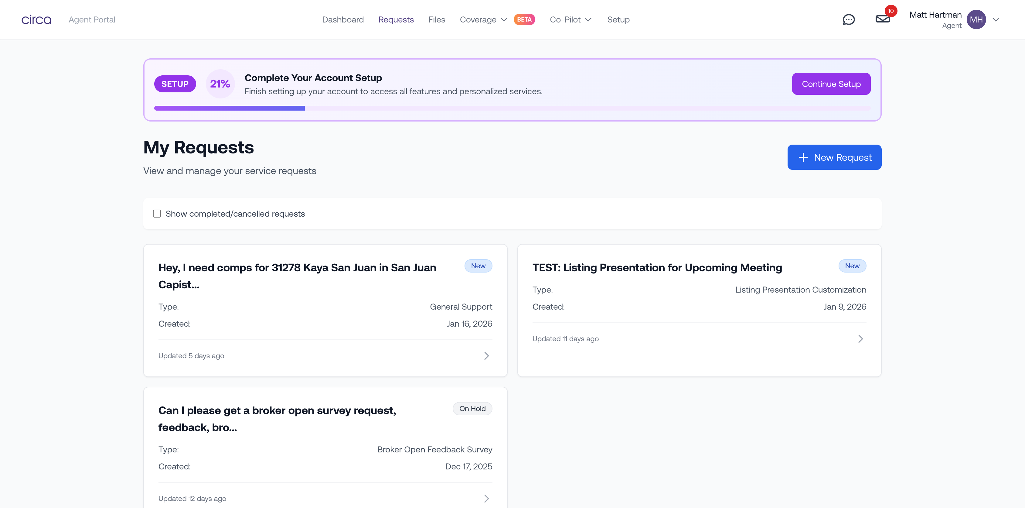 Circa Central Dashboard